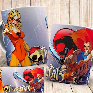 Thundercats Characters mug lion o Cheetara Liono Panthera Snarf Cartoon 1980s 11oz Ceramic Coffee, Tea Mug Boxed