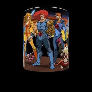 Thundercats Characters mug lion o Cheetara Liono Panthera Snarf Cartoon 1980s 11oz Ceramic Coffee, Tea Mug Boxed