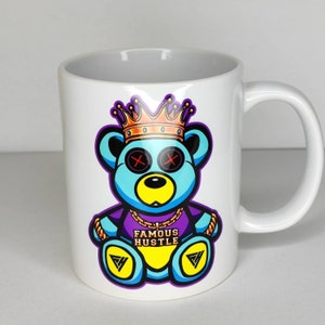 Famous Hustle Teddy Bear Mug: Gangster King Gift Cup