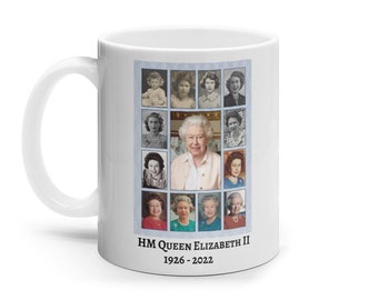 HM Queen Elizabeth II Memorial 1926-2022 Ceramic Mug, memorabilia souvenir Keepsake Gift tea mug coffee R.I.P The Queen Mug