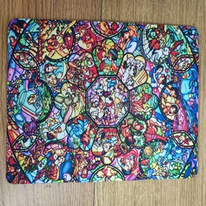 Disney characters stain glass window design mousepad Mouse mat mouse pad 5mm thick 22cm X 18 cm