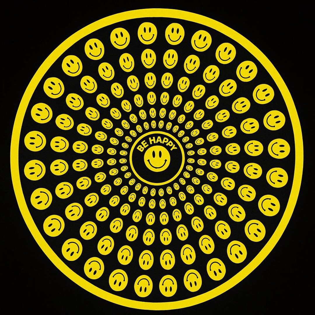 Acid House Smiley Face Slipmat: Rave DJ Turntable Accessory - Etsy