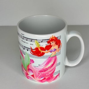 Disney Princess Ariel sheet music Mug, Birthday, Christmas Gift, Size 10oz