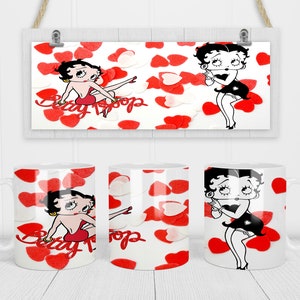 Betty boop love heart mug- Birthday Mug Gift Mug / Mugs cup perfect gift for Kitchen Work home Office