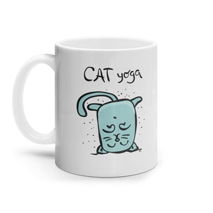 Tazza yoga per gatti Cute Cat Mug, Kitty on Mug regalo divertente, tazza divertente, tazze per animali domestici, tazza, tazza da caffè, regalo per lei, regalo, compleanno
