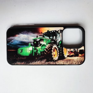 John Deere Grün Traktor iPhone 14 Max Pro Gummi Hülle Bauernhaus Stil