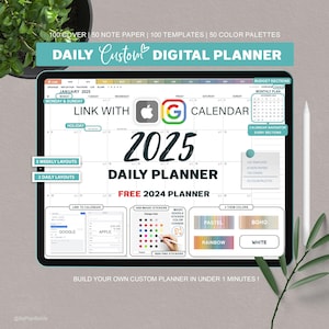 2025 Digital Planner, Goodnotes Planner, Hyperlinked Planner, Daily planner, Apple Reminder Digital Planner, Google Calendar, Magic Stickers
