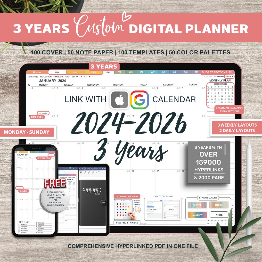 Digital Planner Goodnotes, iPad Planner, Digital Journal, Dated Digital
