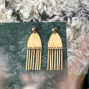 Drop Earrings - gold earrings - golden earrings - geometric earrings - Easter - Mothers day gift - Birthday gift / ZITA