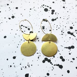 Half Moon Earrings - moon Earrings - gold earrings - golden earrings - geometric earrings -Easter - Mothers day - Birthday gift / HALF MOON