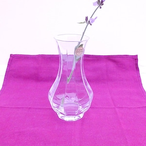 Vintage crystal French vase - &quot;cristal d&#39;arques&quot; - medium sized - label still intact - uncolored -home decor - home interior - floral