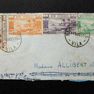 1951 New Hebrides (now Vanuatu) Stamps with Envelope