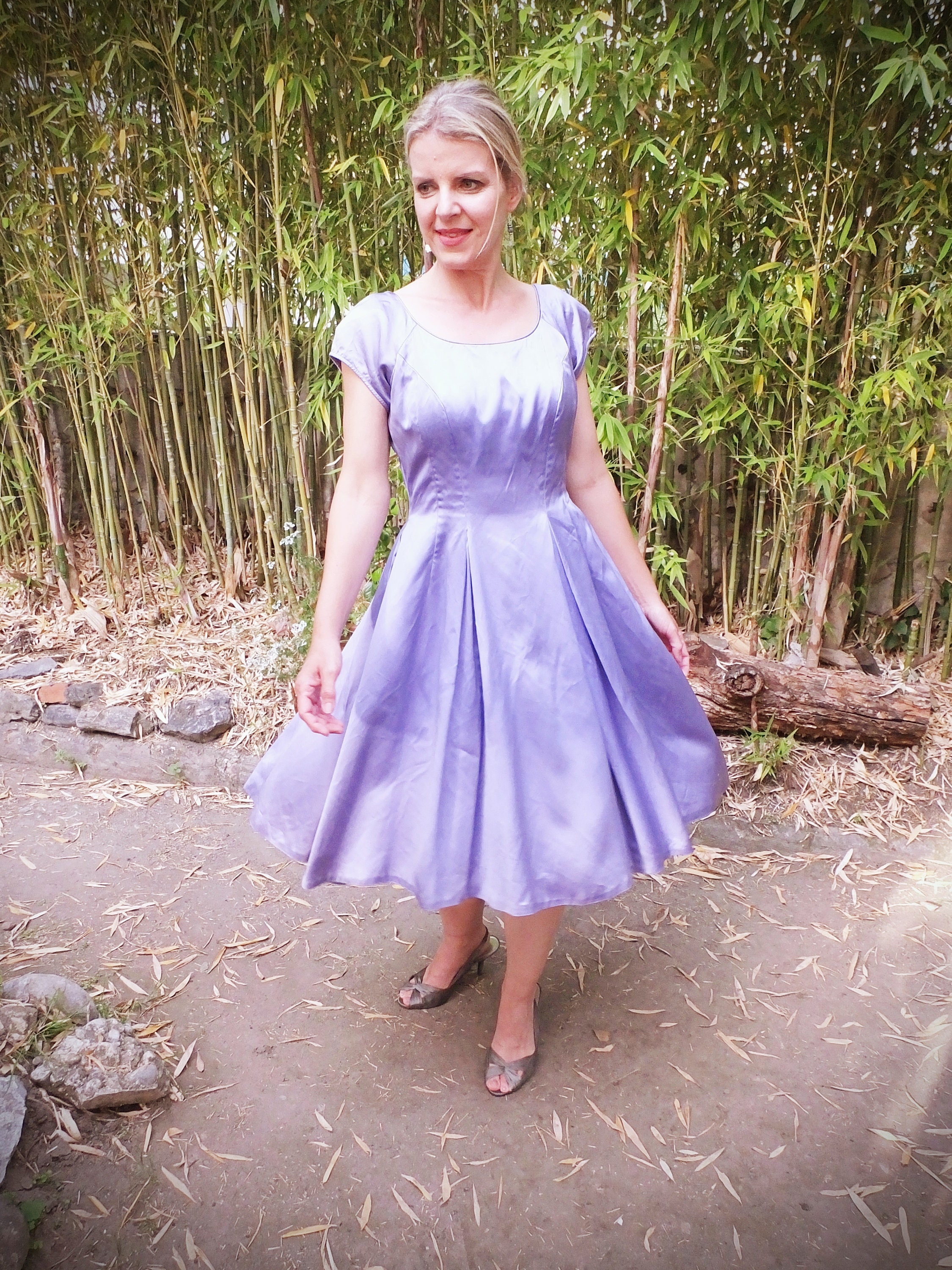 Vintage satin dress 1950s satin dress vintage dress with Etsy