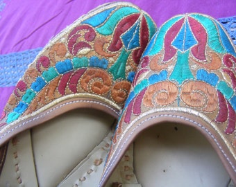 Embroidered handmade shoes from India