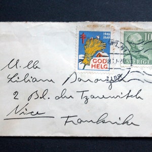 Francobolli anti-tubercolosi vintage svedesi 1948/49 con busta