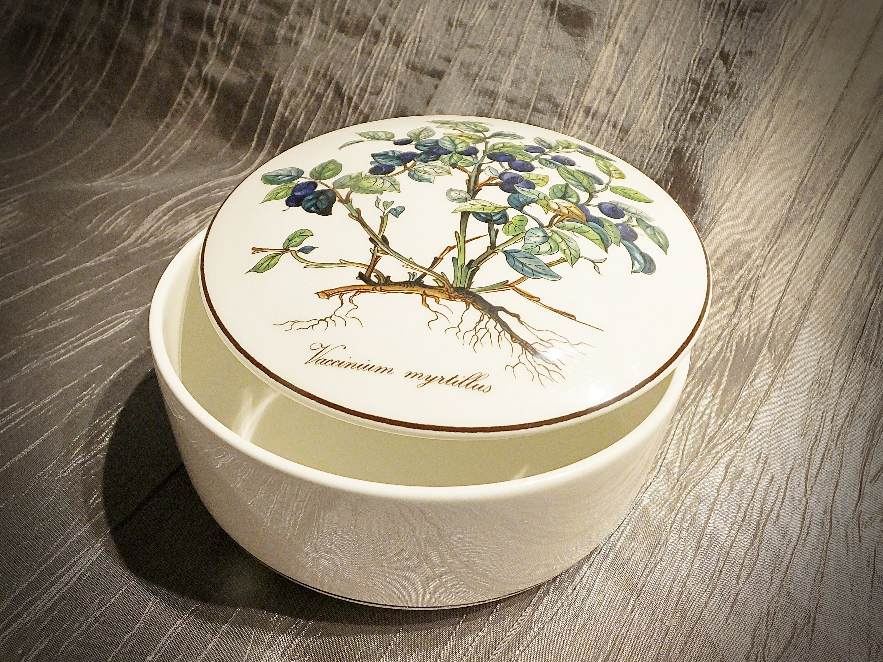 Belle Pot de Trinket en Porcelaine Villeroy et Boch avec Couvercle, Gamme Botanica - Année 1990 Anci