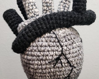 Large Dark Heart PATTERN ONLY, Anatomical Heart Crochet Pattern,