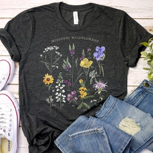 Missouri Flowers Wildflower Tshirt, Wild Flowers Shirt, Floral Tshirt, Flower Lover Shirt, Gift for Women, Ladies Shirts, Mothers Day Gift
