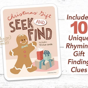 Gingerbread Man Christmas Gift Seek and Find Scavenger Hunt, Christmas Games, Christmas Printables, Christmas Scavenger Hunt