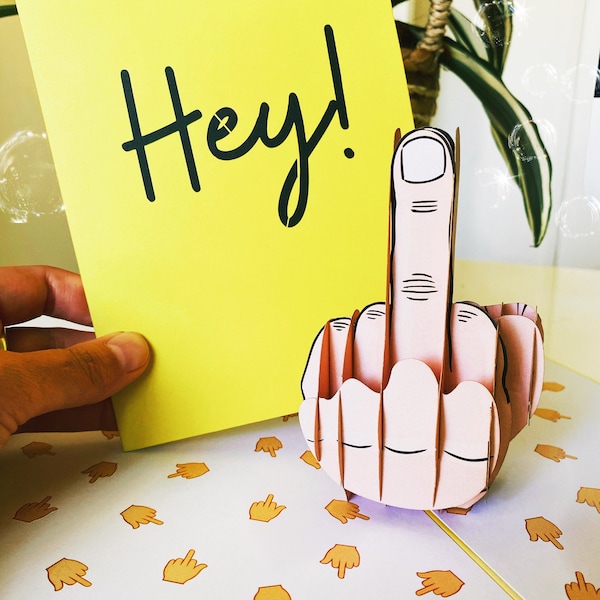 Middle Finger Pop up Card Etsy Canada