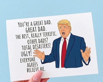 Funny Trump Father's Day Card, Political Dad Greeting Card, Meme Humor