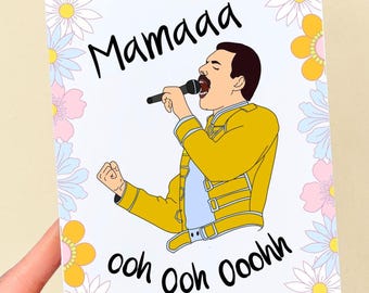 Biglietto "Mama Ooh Ooh", Biglietto divertente per la mamma, Biglietto per la festa della mamma, Regalo per gli amanti della musica, Biglietto per la mamma che canta, Biglietto divertente per la festa della mamma
