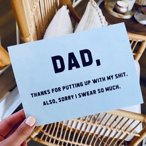 Dad Danke, dass ich meinen Shit toleriert habe, tut mir leid, ich schwöre so viel Grußkarte - Lustige Vatertagskarte - Lustige Vatertagskarte
