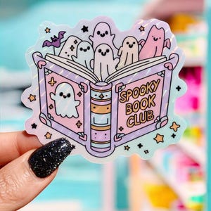 Halloween Sticker - Spooky Book Club Halloween Sticker, Vinyl Sticker, Waterproof Sticker