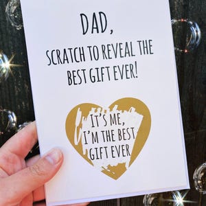 Carte pour papa, c'est le meilleur cadeau à gratter - Carte drôle pour la fête des pères - Carte drôle pour la fête des pères