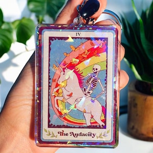 The Audacity Keychain: Glitter Holographic Acrylic Charm