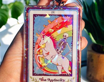 The Audacity Keychain: Glitter Holographic Acrylic Charm
