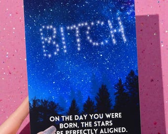 An dem Tag, an dem du geboren wurdest, Karte, lustige Geburtstagskarte, lustige Astrologie-Geburtstagskarte, Geburtstagskarte für beste Freundin, Karte für Schwester oder Cousine