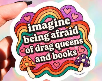 LGBTQ + Rainbow Holografisch LGBTQ+ Transgender Queen & Bücher Aufkleber