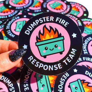 Dumpster Fire Response Team– Glitter Holographic Sticker