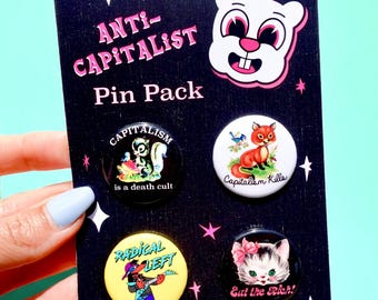 Anti-Catialist Pin Pack: Linksradikale Politische Buttons
