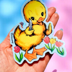 Rage Ducky Sticker: Wasserfester glitzernder Vinyl-Aufkleber