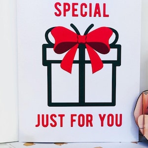 Algo especial só para você Cartão de Natal pop-up com dedo médio