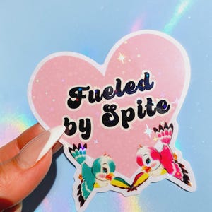 Adesivo "Movido por Rancor": Pássaros Divertidos, Adesivo de Vinil com Glitter, Adesivo à Prova d'Água
