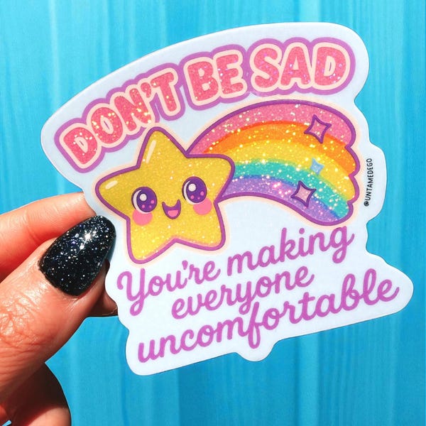 Sarkastischer Regenbogen Stern Aufkleber - Lustiger psychischer Humor Aufkleber - Wasserdichter Aufkleber für Wasserflasche, Laptop oder Tagebücher