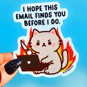 Funny Office Humor Sticker: Holographic Laptop Decal
