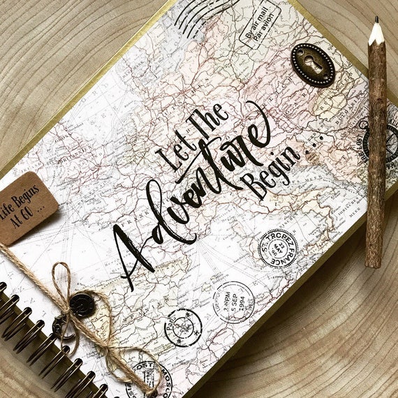 Custom vintage lettering for UP! Our Adventure Book, a wedding album by  Sarah Mo.