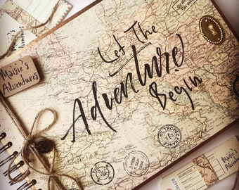Personalised Adventure Scrapbook/ Adventure Memory Book/ Travel Scrapbook/ Travel Journal/ Photo Album/ Travel Gift/ Travel Guestbook/ A4