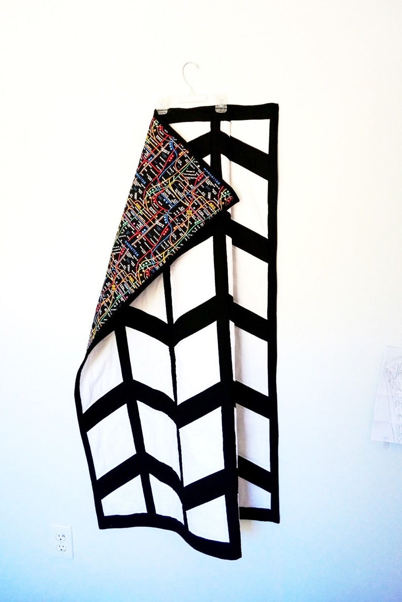 Black White Baby Quilt New York Black White Crib Toddler Bed Quilt
