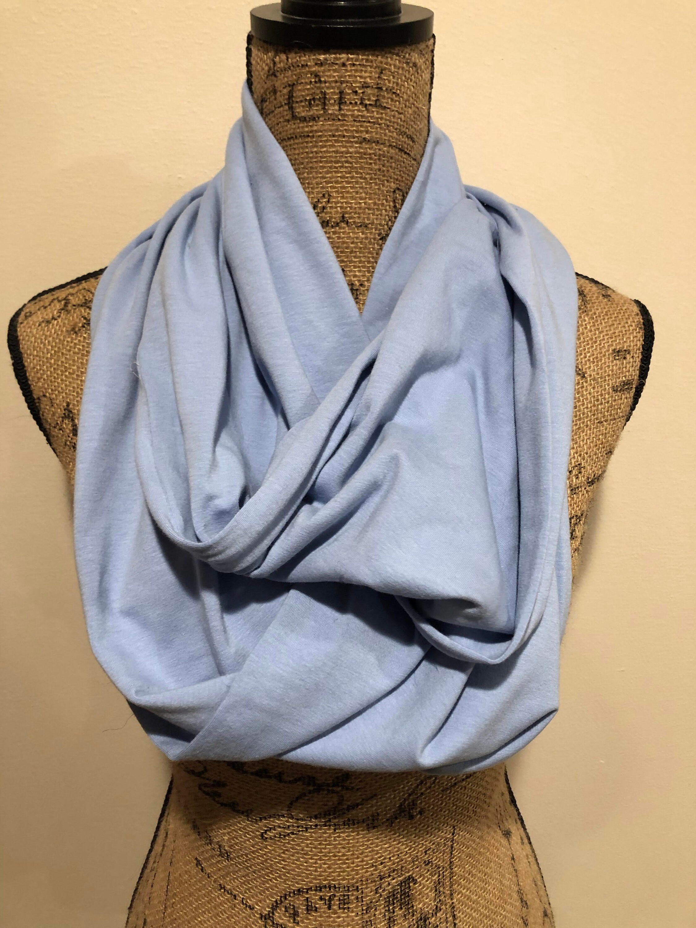 Light Blue Knit Infinity Scarf - Etsy