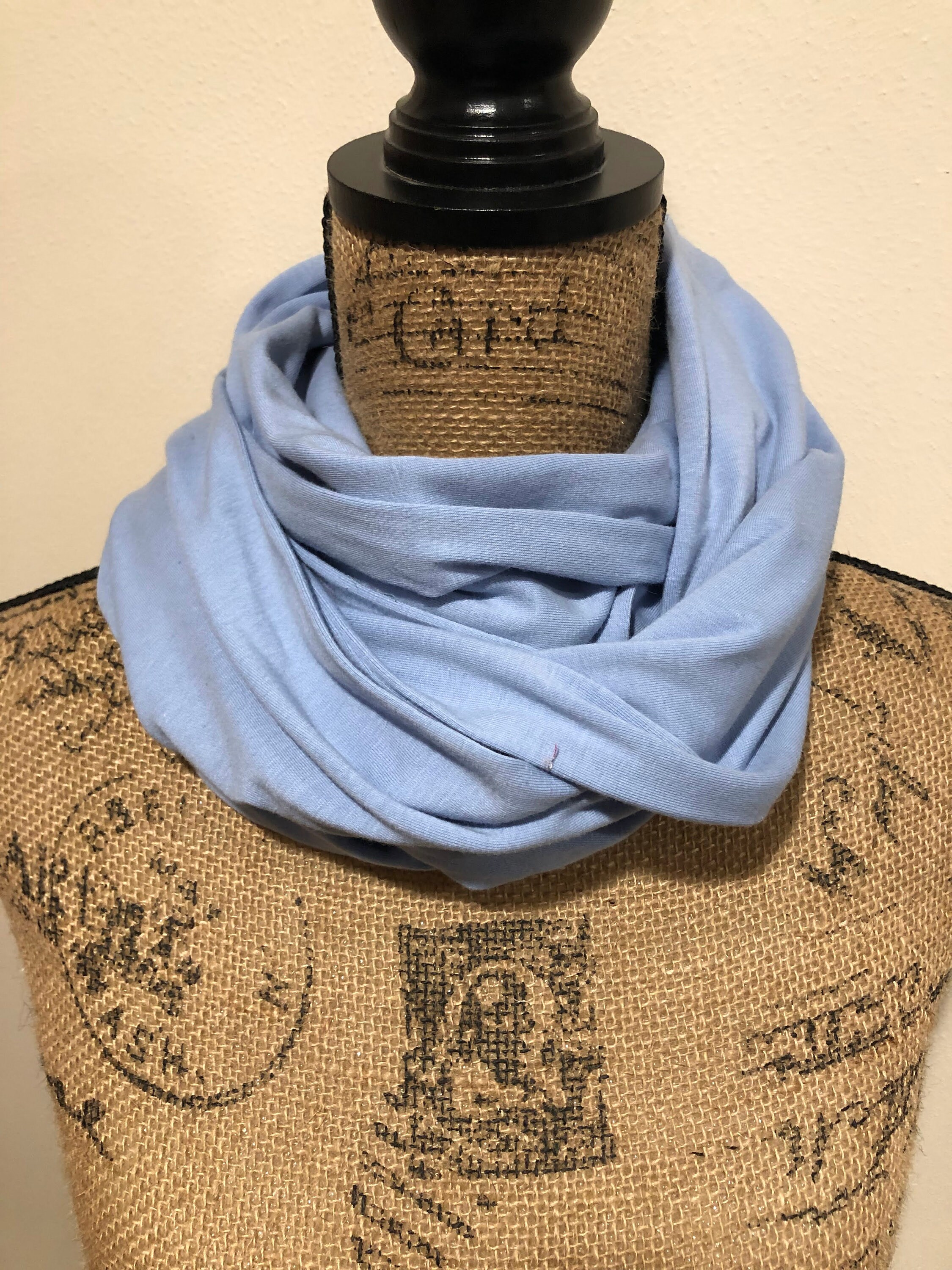 Light Blue Knit Infinity Scarf - Etsy