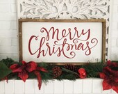 Merry Christmas Sign Rustic Christmas Sign Merry Christmas Wood Sign