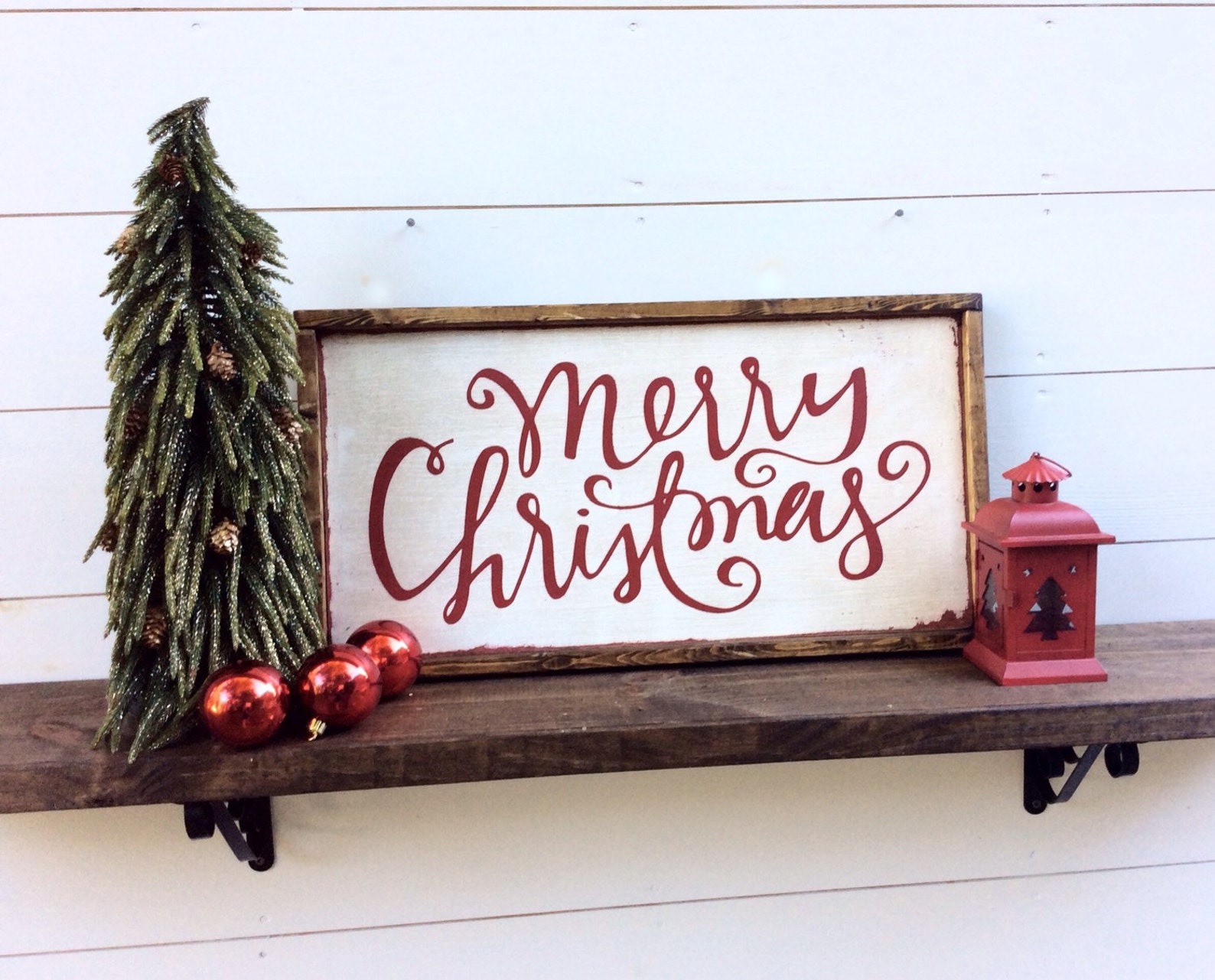 Merry Christmas Wood Sign 