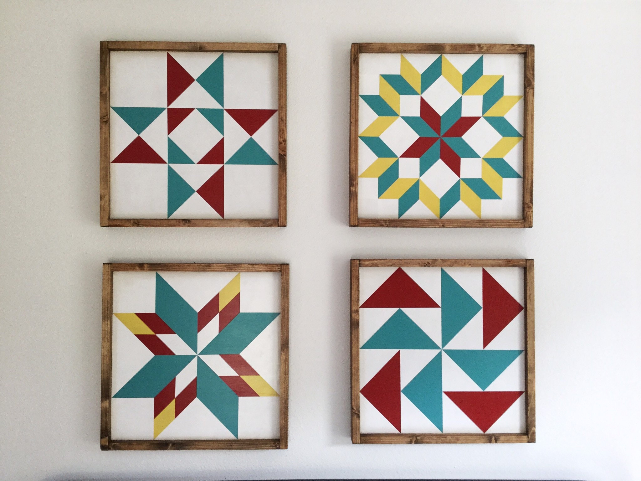 Set of Barn Quilts Set of Wood Barn Quilts Gallery Wall Etsy Singapore