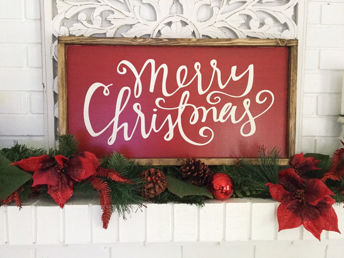 Merry Christmas Sign Merry Christmas Wood Sign Christmas Sign | Etsy