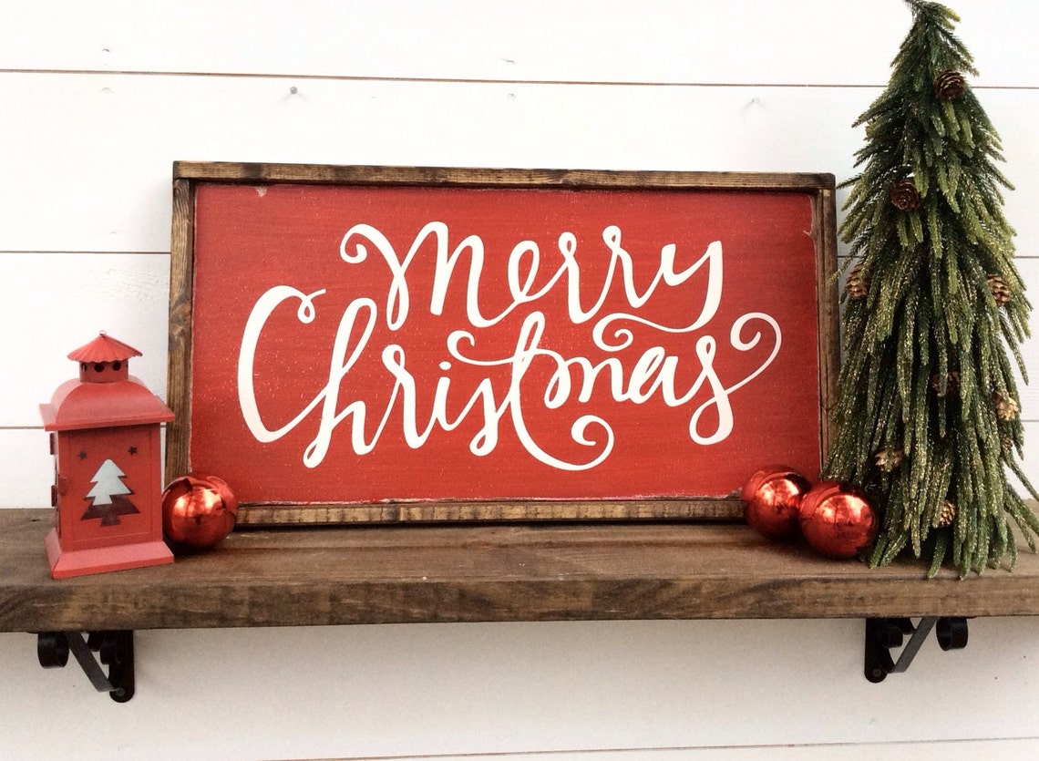 Merry Christmas Sign Merry Christmas Wood Sign Christmas Sign | Etsy